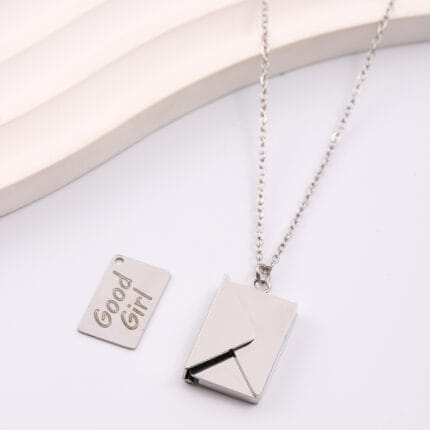 A Hidden Message BDSM Necklace, discreet BDSM necklace with a secret message. Wear your submission in secret with this elegant Good Girl pendant