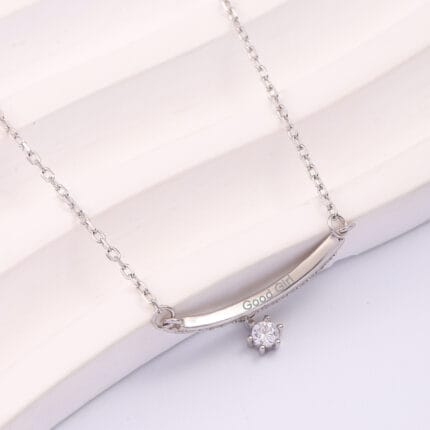 Sterling silver Good Girl submissive necklace, discreet BDSM jewelry for daily wear devotion