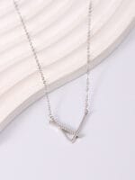 Hidden Message Necklace – Sterling Silver V Necklace with Good Girl Engraving - Image 5