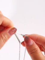 Sterling Silver Double-Chain Bracelet with One Engraved Plate - Image 2