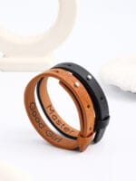 Couples Leather Bracelet Set with Hidden Message - Image 12