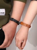 Couples Leather Bracelet Set with Hidden Message - Image 11
