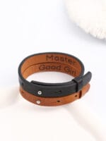 Couples Leather Bracelet Set with Hidden Message - Image 2
