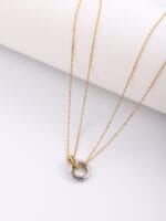 Daddys Good Girl necklace mixed metals O-ring pendant engraved. A subtle submissive necklace for D/s devotion and discreet ownership.