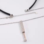 Submissive day collar necklace with faux leather choker and hidden message pendant engraved Good Girl