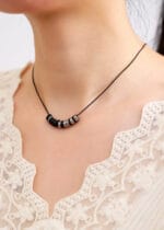 Hidden message necklace BDSM with Morse code beads and discreet day collar chain