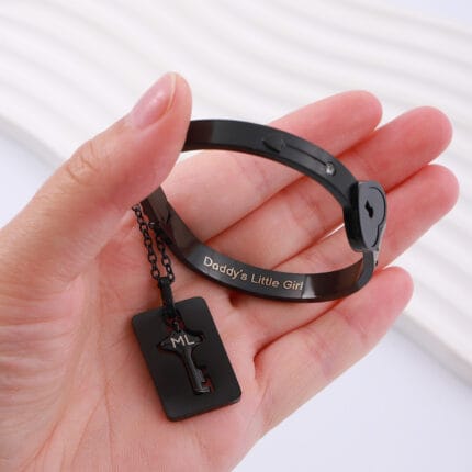 Discreet day collar bracelet in stainless steel with lockable clasp the perfect daily Good Girl jewelry piece for those living the 24/7 submissive lifestyle