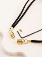 Sterling silver O-ring collar with soft flannel strap and Good Girl engraved clasp — a discreet BDSM day collar for subtle, daily submission and devotion.