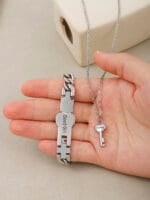 Permanent Locking Bracelet for Submissive – Hidden Message & Key Engraving - Image 3