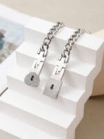 Permanent Locking Bracelet for Submissive – Interlocking Stainless Steel Cuffs with Hidden Message - Image 4