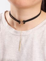 Sterling silver O-ring collar with soft flannel strap and Good Girl engraved clasp — a discreet BDSM day collar for subtle, daily submission and devotion.