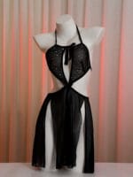 Gorean Kajira dress, high slit nightgown, backless lingerie dress, sheer double slit dress, kajira costume lingerie, submissive lingerie dress
