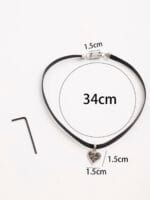 BDSM Heart Collar – Leather Submissive Locking Necklace - Image 3