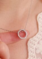 Sterling silver O-ring submissive necklace engraved with Good Girl, discreet BDSM day collar