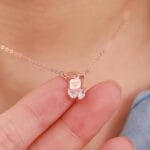 Good girl submissive pendant in sterling silver with rose gold tones and sparkle discreet day collar necklace for praised submissive in ritual or daily wear