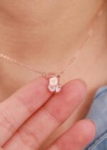 Good girl submissive pendant in sterling silver with rose gold tones and sparkle discreet day collar necklace for praised submissive in ritual or daily wear