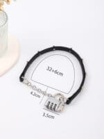 Lockable BDSM collar with pink “Good Girl” combination padlock and chain O-ring front