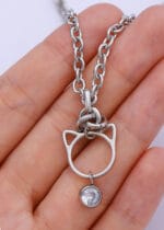 Petplay Submissive Necklace – Kitten Ear Hex Lock Day Collar - Image 2