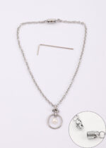 Eternity Collar – Pearl Drop O-Ring Necklace with Hex Lock - Image 7