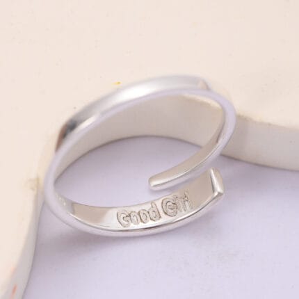Engraved adjustable eternity ring, 925 sterling silver