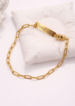 Engraved BDSM anklet with stainless steel hex clasp and hidden submissive message