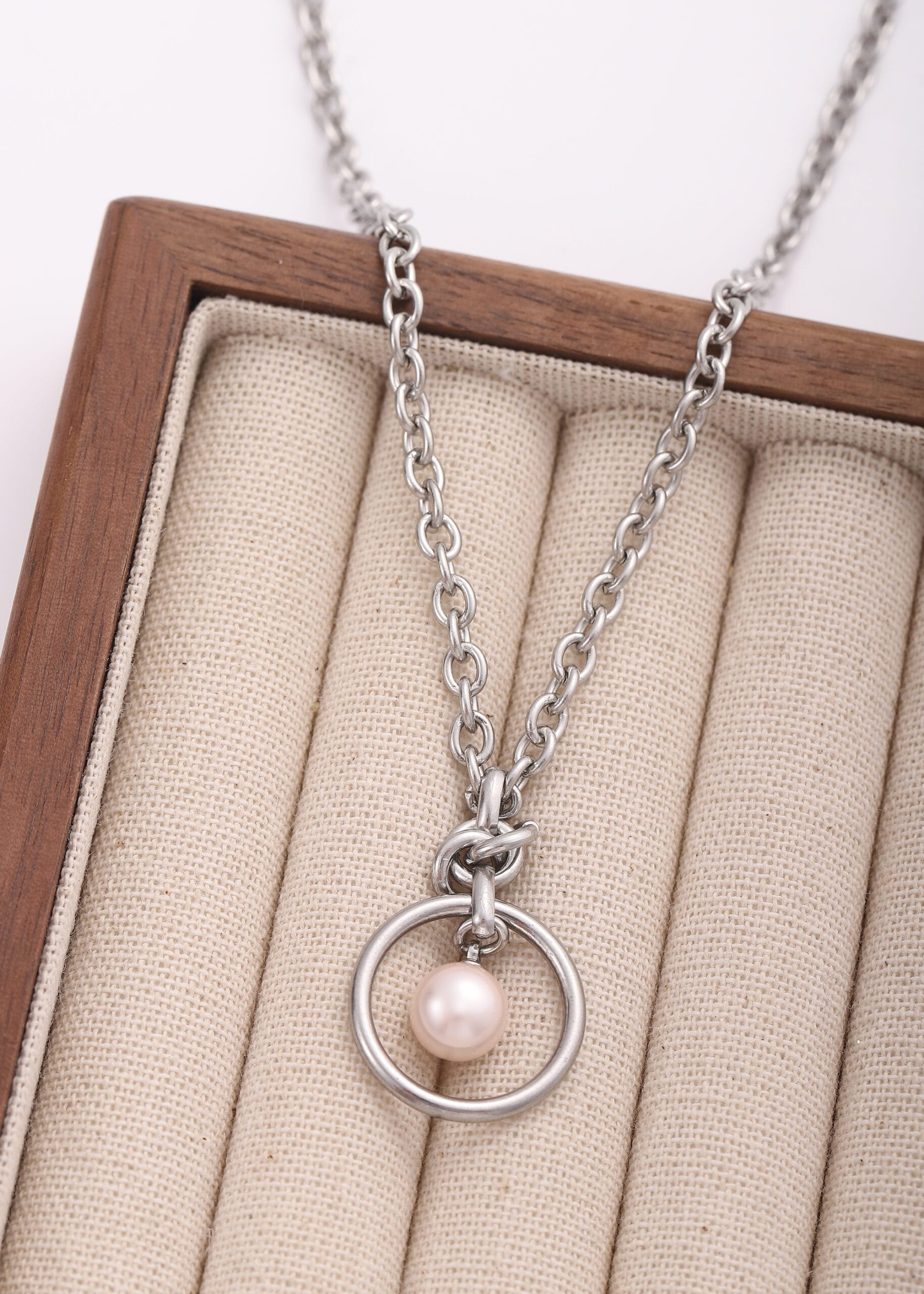 IMG_0142 pink submissive jewelry necklace with pearl, discreet submissive collar, romantic BDSM jewelry, Good Girl necklace