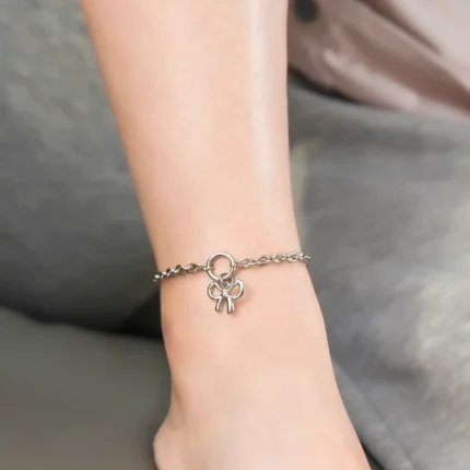 submissive anklet for her with O-ring and hex lock options, o ring ankle bracelet