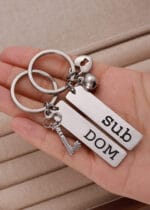 Dom Sub Keychain Set – Engraved Lock and Key D/s Gift - Image 2