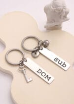 Dom Sub Keychain Set – Engraved Lock and Key D/s Gift - Image 3