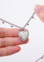 The Silver Heart Bond – Eternity Lockable Heart Day Collar – Stainless Steel Devotion Necklace - Image 2