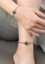 The Trinity of Obedience – Triple O-Ring Submissive Anklet with Black Pearl – Lockable Devotion Cuff - Image 2