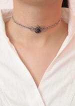 The Trinity of Obedience – Triple O-Ring Collar with Black Pearl – Lockable Devotion Choker - Image 5