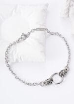 O ring anklet with lockable clasp for submissive jewelry and ownership wear